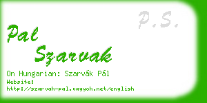 pal szarvak business card