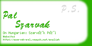 pal szarvak business card